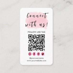Carte De Visite Connectez-vous avec nous logo marque QR Code moder