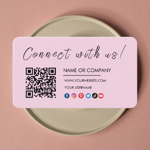 Carte De Visite Connectez-vous avec nous Logo Qr Code Social Media