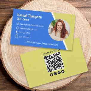 Carte De Visite Connectez-vous avec nous   Photo moderne QR Code b
