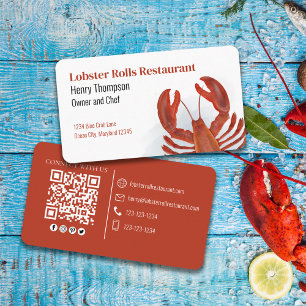 Carte De Visite Connectez-vous avec nous   QR Code Homard Mer côti