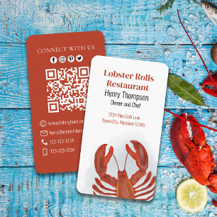 Carte De Visite Connectez-vous avec nous   QR Code Homard Mer côti