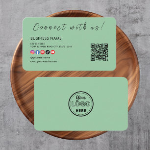 Carte De Visite Connectez-vous avec nous Qr Code Social Media Mint