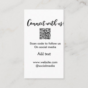 Carte De Visite Connectez-vous avec nous scan QR code ajouter e-ma