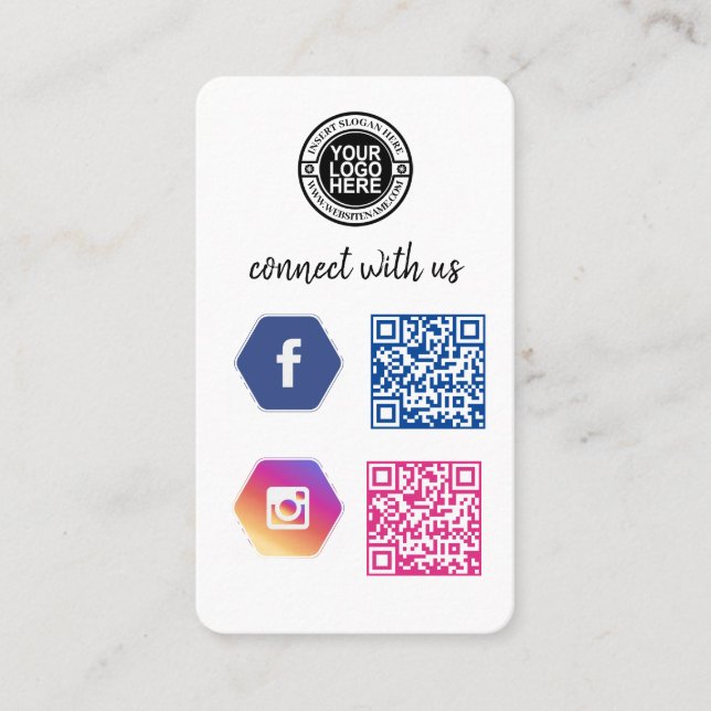 Carte De Visite Connectez-vous avec nous | Social Media QR Code (Devant)