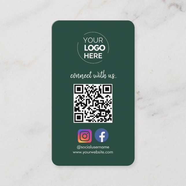 Carte De Visite Connectez-vous avec nous | Social Media QR Code Em (Devant)