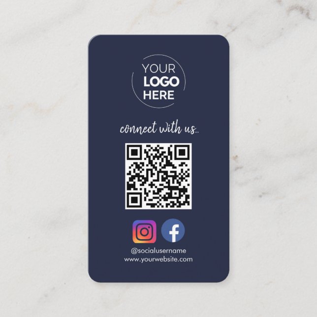 Carte De Visite Connectez-vous avec nous | Social Media QR Code Ma (Devant)