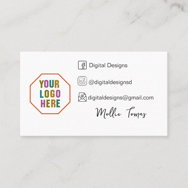 Carte De Visite Connectez-vous avec nous sur les médias sociaux en (Devant)