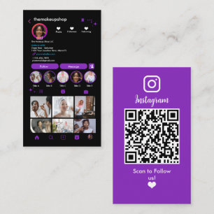 Carte De Visite Connectez-vous avec Us Instagram Purple   Médias s