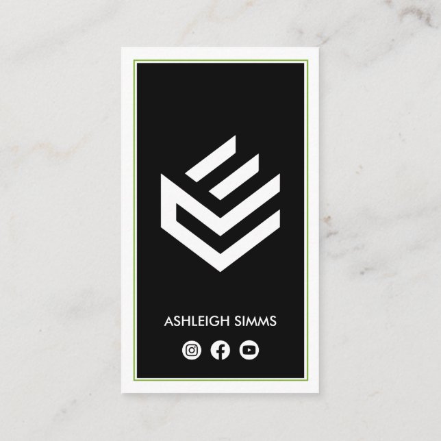 Carte De Visite Connectez-vous sur les médias sociaux Black Border (Dos)