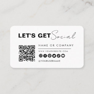 Carte De Visite Connexion Minimale Avec Nous Code Qr Moderne Blanc