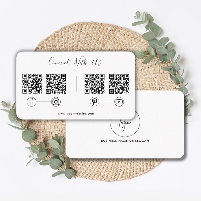 Carte De Visite Connexion moderne avec nous QR Code Social Media L (Créateur téléchargé)