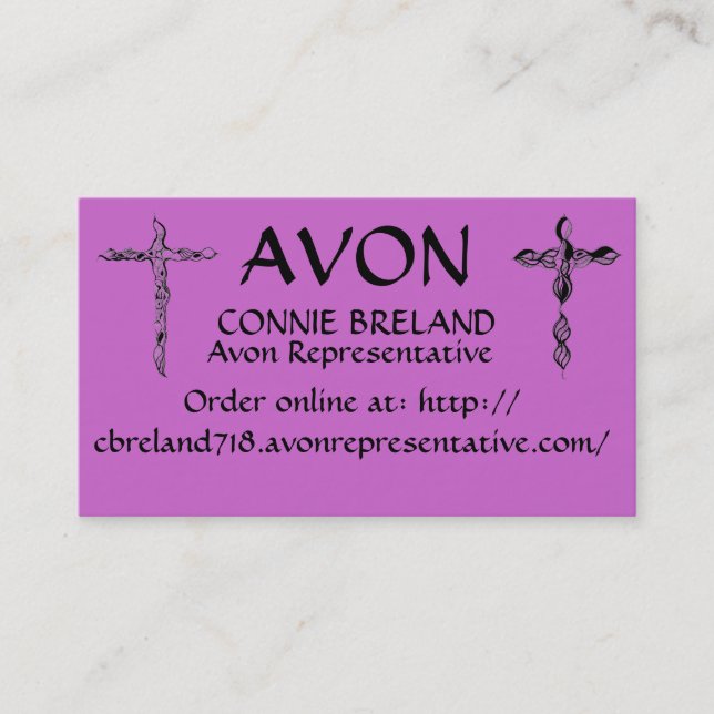 CARTE DE VISITE CONNIE BRELAND VOTRE REPRÉSENTANT D'AVON (Devant)