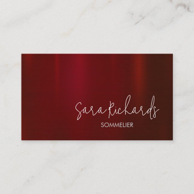 Carte De Visite Connoiseur sommelier de vin (Devant)
