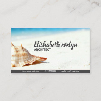 Carte De Visite Conque solitaire sur un rivage immaculé