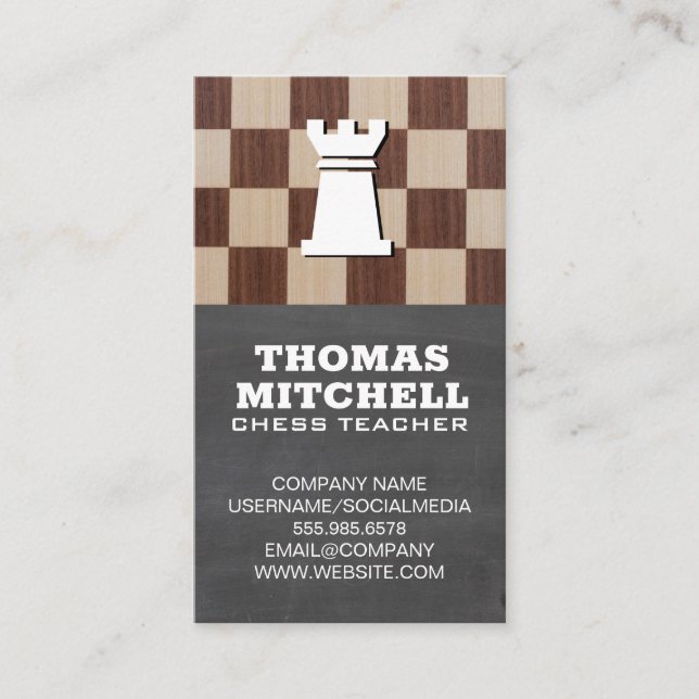Carte De Visite Conseil d'échecs et Rooks | Tableau (Devant)