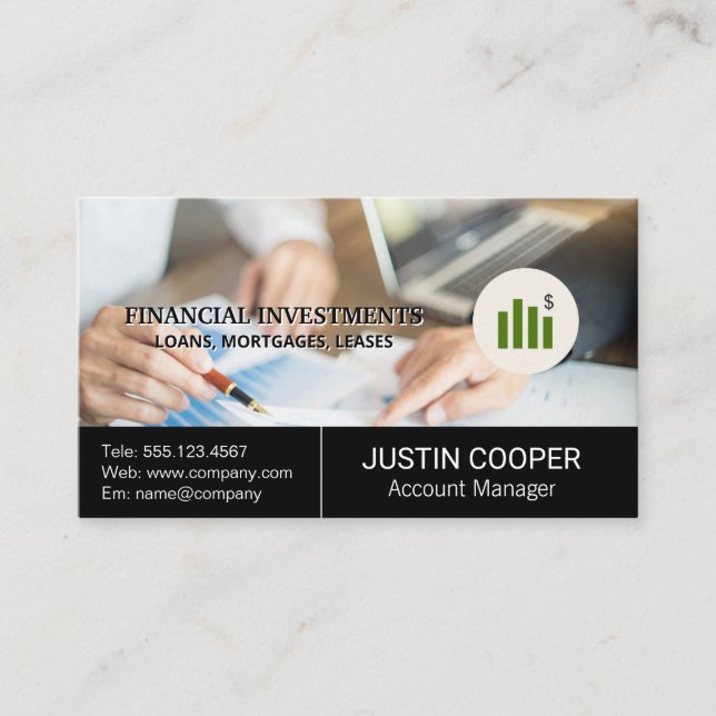 Carte De Visite Conseil financier | Gestion des risques (Devant)
