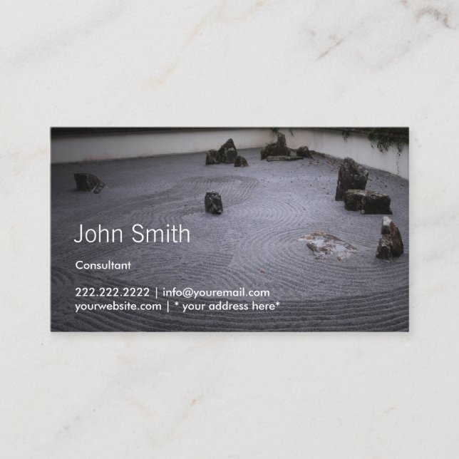 Carte de visite-conseil japonais Zen Garden (Devant)