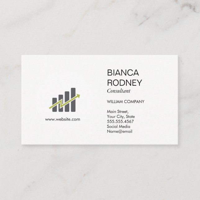 Carte De Visite Conseil marketing | Graphique de données (Devant)