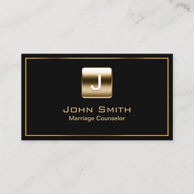 Carte De Visite Conseil matrimonial Moderne Logo Or Professionnel (Devant)