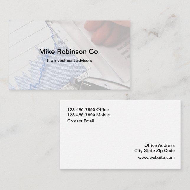 Carte De Visite Conseiller en investissement financier (Devant / Derrière)