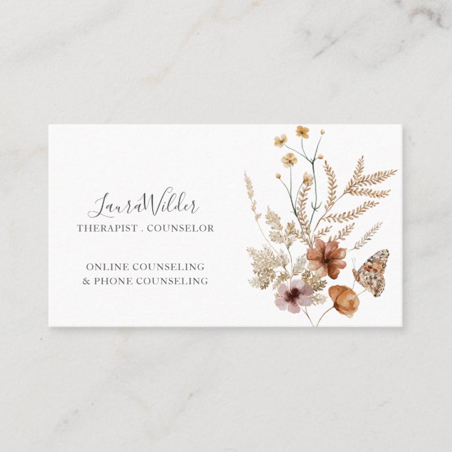 Carte De Visite Conseiller en ligne Fleurs sauvages (Devant)