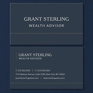 Carte De Visite Conseiller en patrimoine bleu marine professionnel