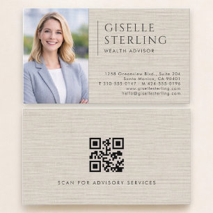 Carte De Visite Conseiller en patrimoine Code QR Photo Lin