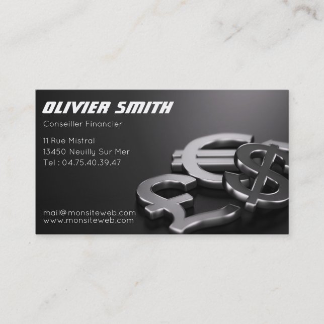 Carte De Visite Conseiller Financier (Devant)