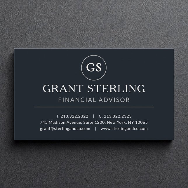 Carte De Visite Conseiller financier Black Silver Luxe (Créateur téléchargé)