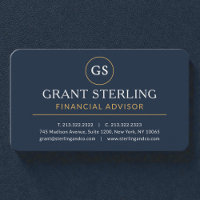 Conseiller financier bleu marine or luxe