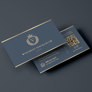 Carte De Visite Conseiller financier en assurance d'entreprise Blu