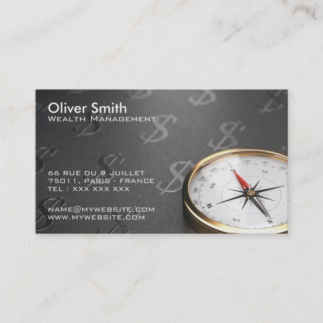 Carte De Visite Conseiller financier, gestionnaire de patrimoine. (Devant)