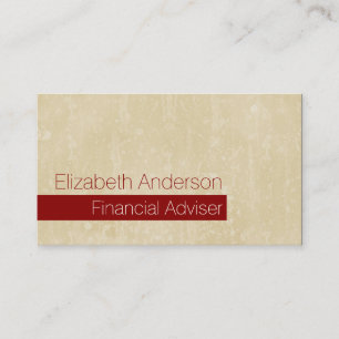 Carte De Visite Conseiller financier grunge beige chic décontracté