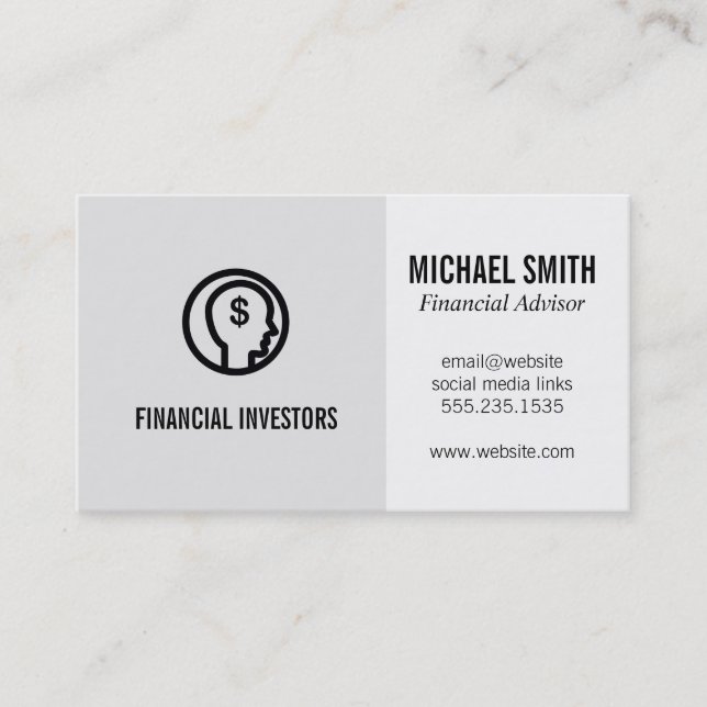 Carte De Visite Conseiller financier | Investissements | (Devant)