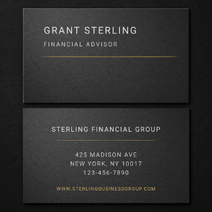 Carte De Visite Conseiller financier professionnel noir 