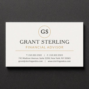 Carte De Visite Conseiller financier White Gold Luxe