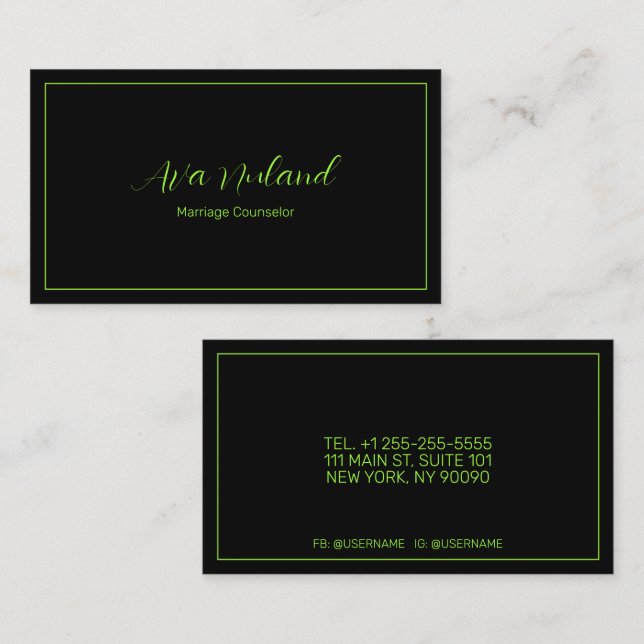 Carte De Visite Conseiller matrimonial Dark (Devant / Derrière)