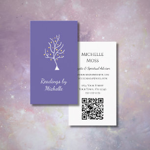 Carte De Visite Conseiller Spirituel Médium Arbre de Vie Violet