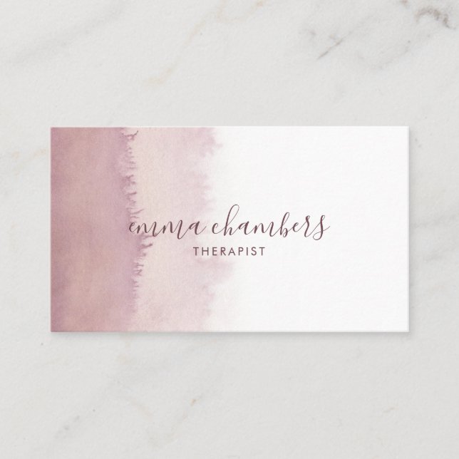 Carte De Visite Conseillère Abstraite en aquarelle Rose Dusky (Devant)