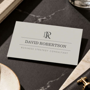 Carte De Visite Conseillère de monogramme professionnelle Taupe