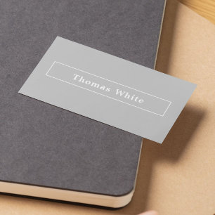 Carte De Visite Conseillère en blanc gris élégant minimal 