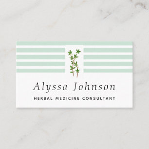 Carte De Visite Conseillère en phytothérapie Plante verte