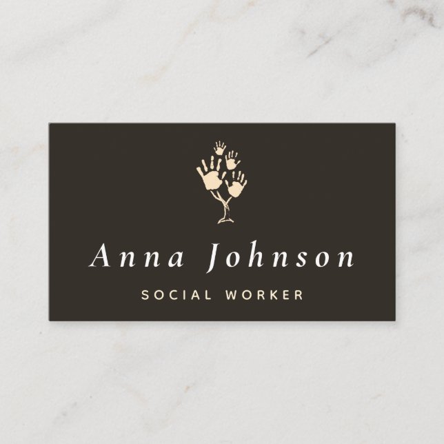 Carte De Visite Conseillère en travail social Thérapeute Mains Arb (Devant)