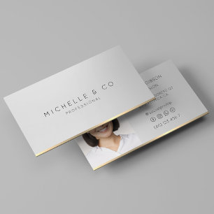 Carte De Visite Conseillère minimale professionnelle en argent Fau