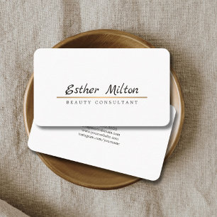 Carte De Visite Conseillère minimaliste en ligne de cuivre blanc F