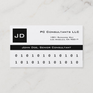 Carte De Visite Conseillers en informatique W/W/B