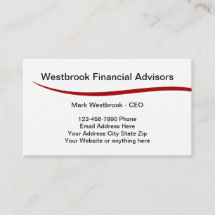 Carte De Visite Conseillers financiers professionnels