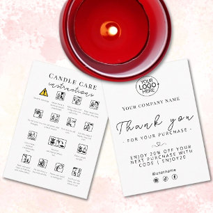 Carte De Visite Conseils de sécurité pour la bougie Icônes Ajouter