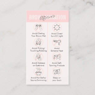 Carte De Visite Conseils de soins après laminage des sourcils Tan