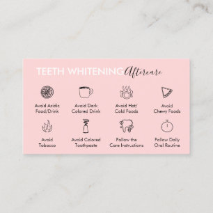 Carte De Visite Conseils de soins après le blanchiment des dents G